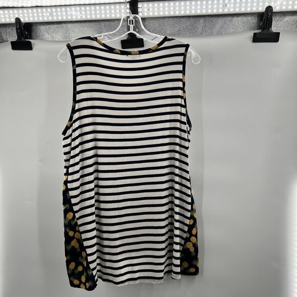 Westport Women's Scoop Neck Sleeveless Striped Blouse Multicolor Size Large - Picture 5 of 11